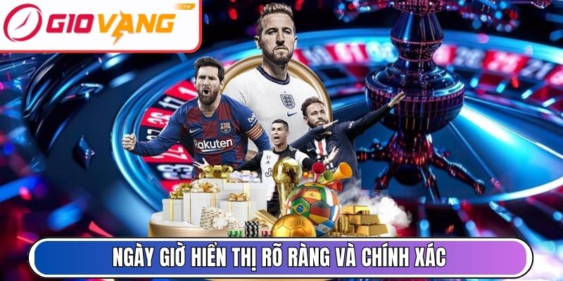 Ngày giờ hiển thị rõ ràng và chính xác